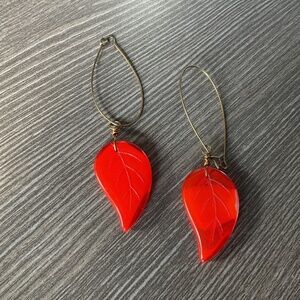 COPY - Leaf drop earrings made by local artist